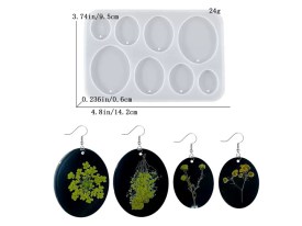 Molde silicona 8 aritos ovalados